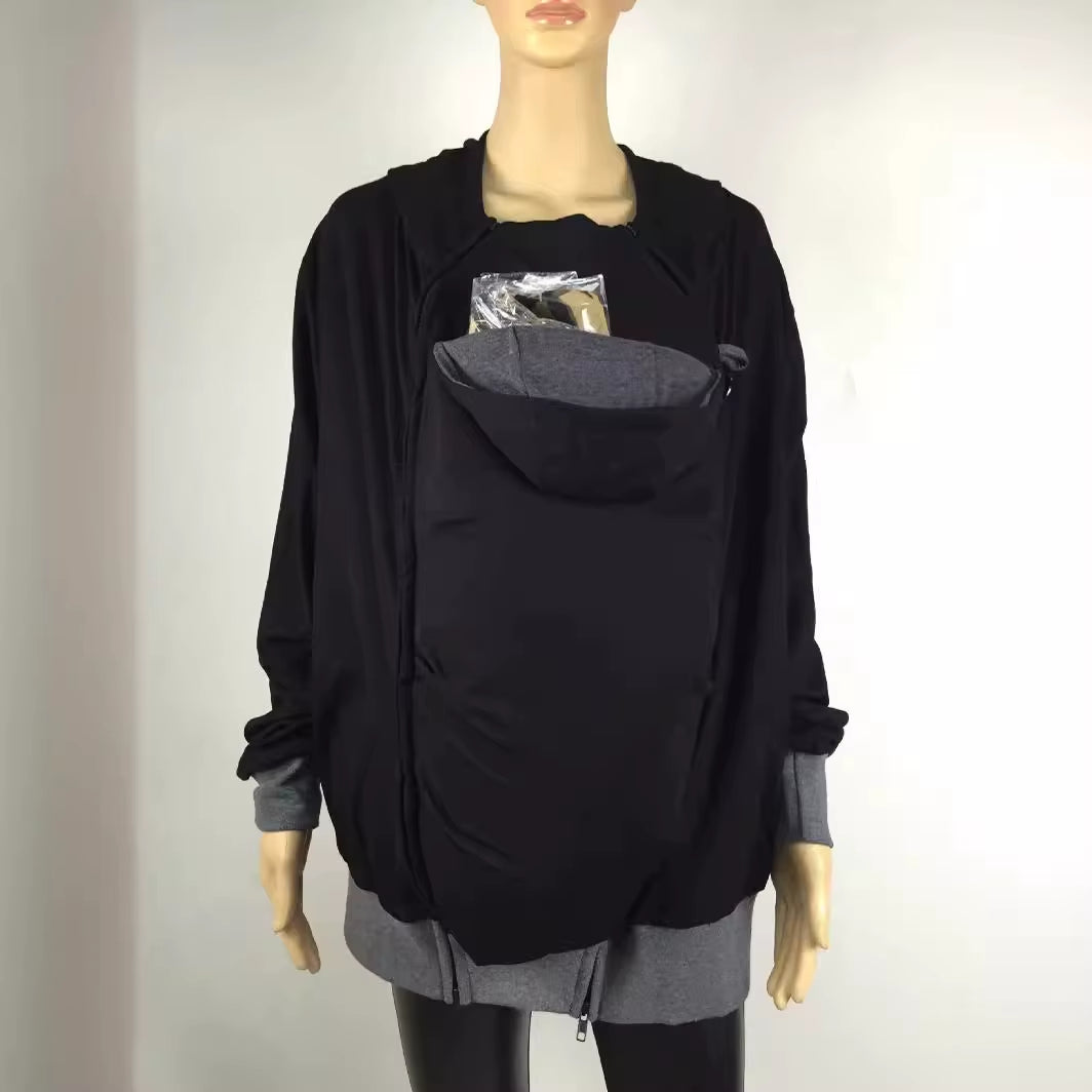 Daddy Men Baby Carrier Jacket Autumn Winter Maternity Clothes Kangaroo Warm Hoodies Outerwear Coat Father Carry Baby Sweatshirt