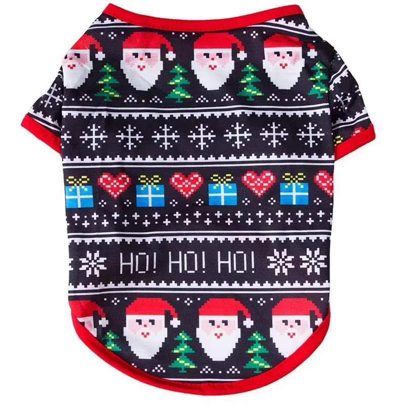Pet Dog Christmas Shirt Clothes Xmas Vest Soft Shirts Holiday Small Dog Apparel Snowman Printed Puppy Costume for Cats or Dogs