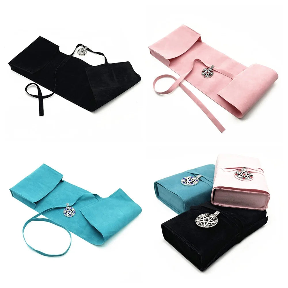 Tarot Pouch Cards Storage Bag Cloth Black Pink Blue Witch Divination Jewelry Astrology Dice Accessories Bag L754