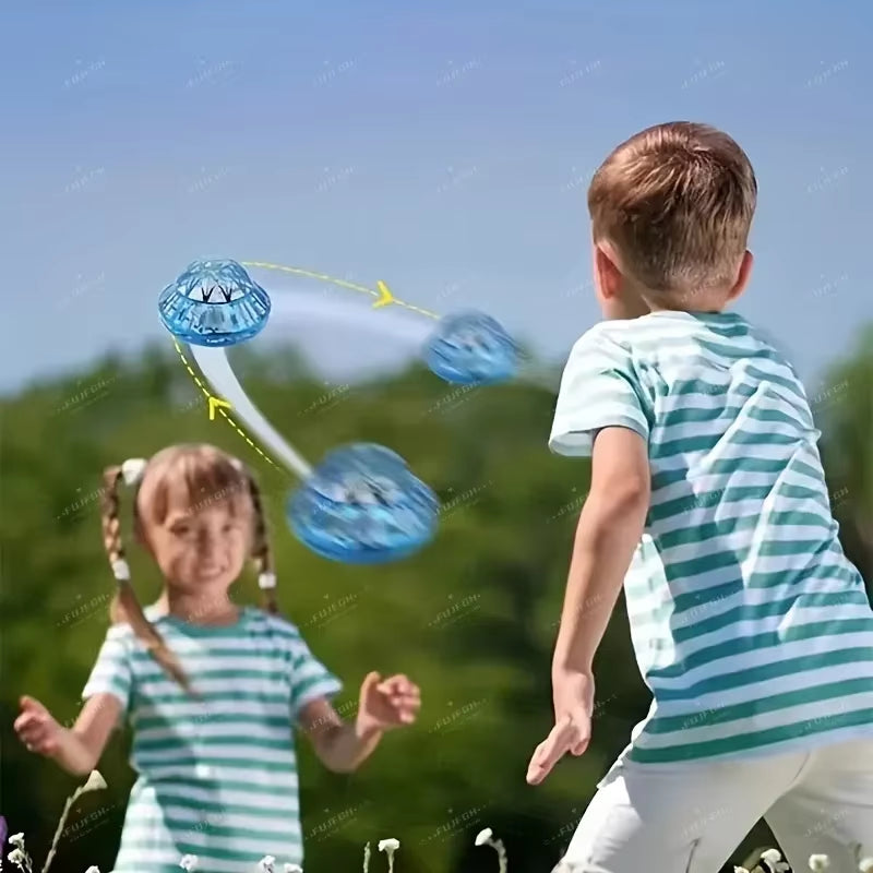 Flying Spinner Ball Boomerang Toy 360°Rotating Magic with LED Lights Drone Hover Ball Stress Release Fidget Toy Kids Family Gift