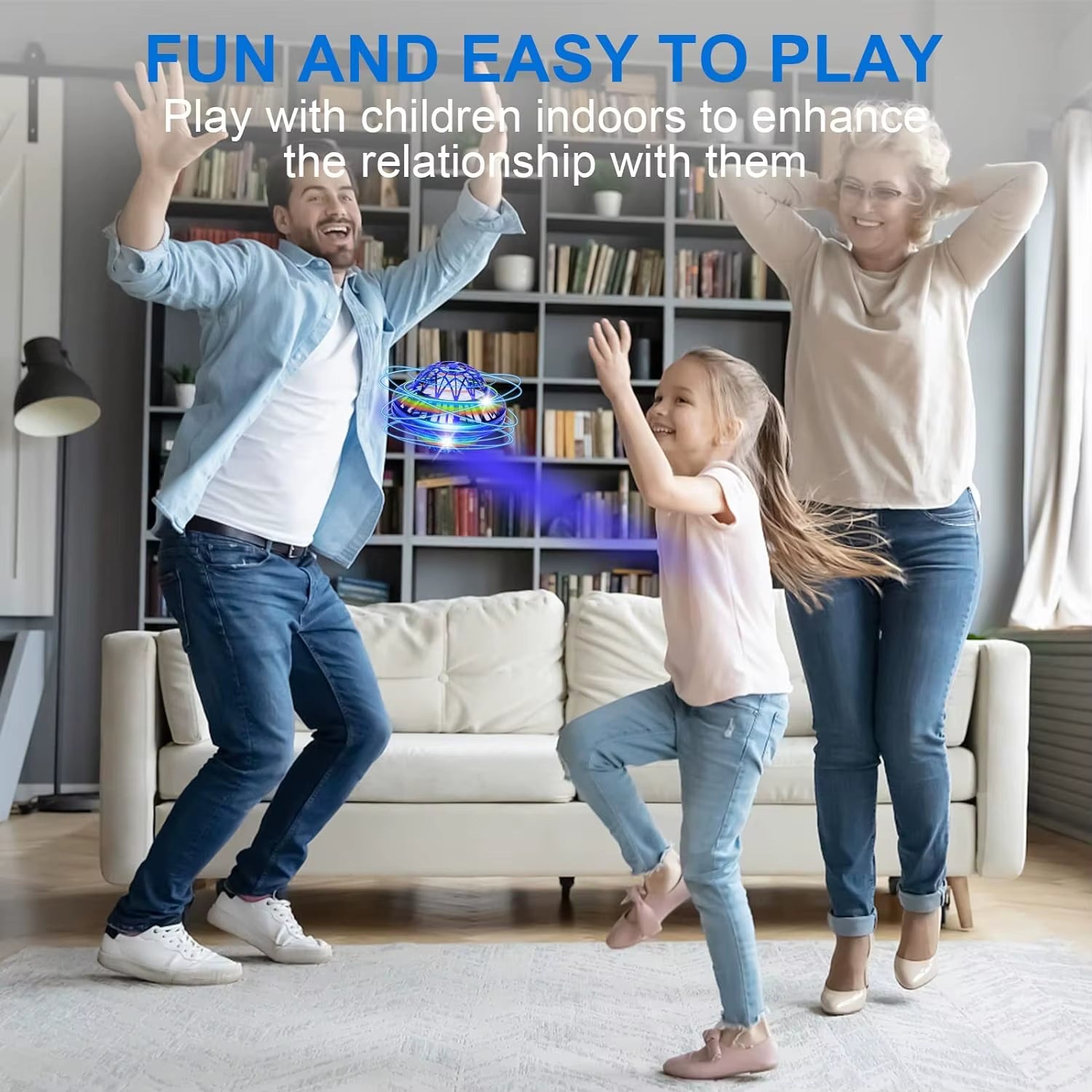 Flying Spinner Ball Boomerang Toy 360°Rotating Magic with LED Lights Drone Hover Ball Stress Release Fidget Toy Kids Family Gift