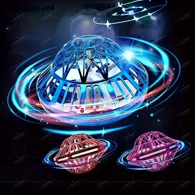 Flying Spinner Ball Boomerang Toy 360°Rotating Magic with LED Lights Drone Hover Ball Stress Release Fidget Toy Kids Family Gift