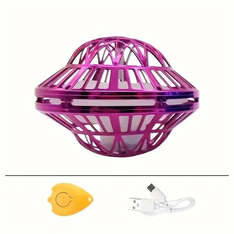 Flying Spinner Ball Boomerang Toy 360°Rotating Magic with LED Lights Drone Hover Ball Stress Release Fidget Toy Kids Family Gift